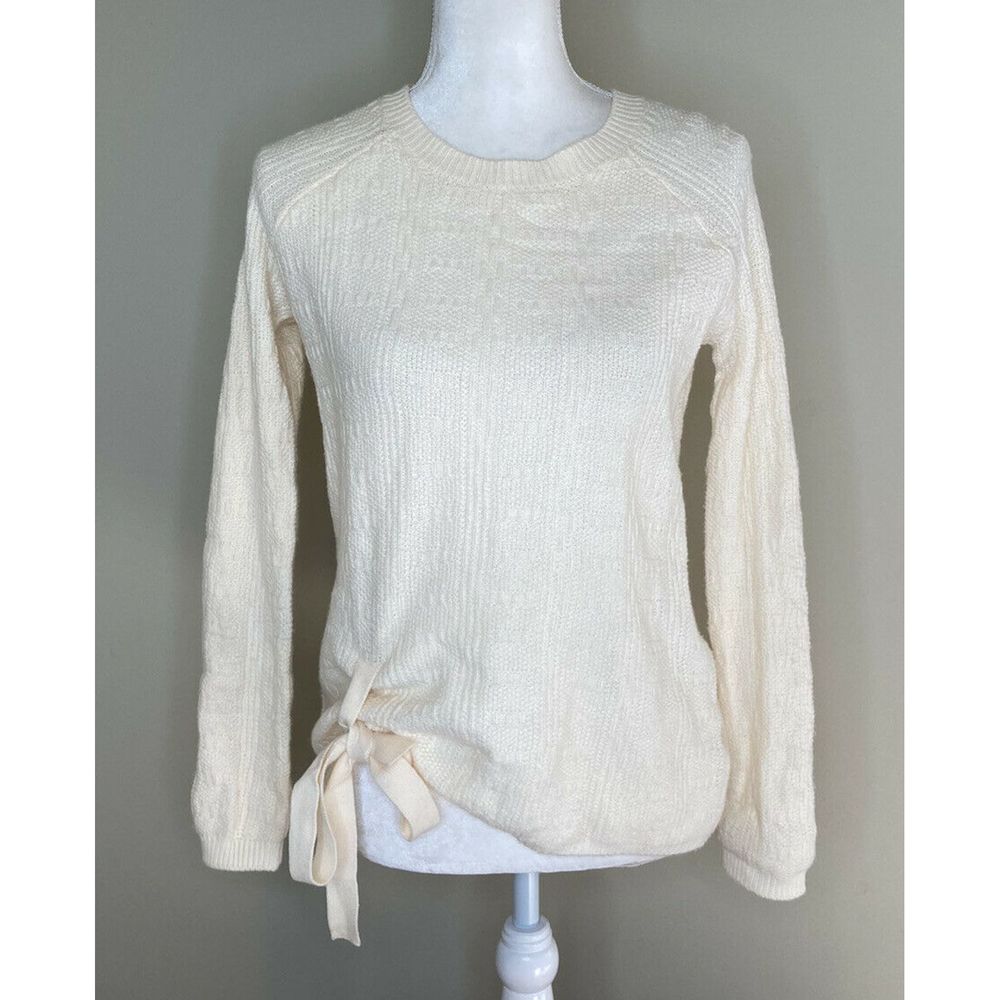 NWT TAHARI Bow Tie Pullover Crew Neck Sweater PXS